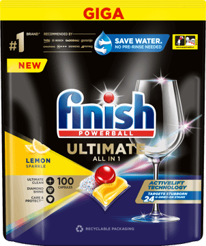 FINISH,tabletki, kapsułki do zmywarki cytrynowe,przód