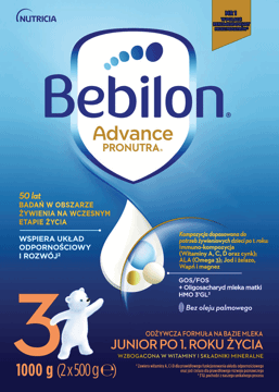BEBILON,odżywcza formuła na bazie mleka dla dzieci powyżej 1 r.ż.,przód