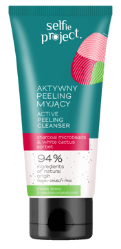 SELFIE PROJECT,peeling myjący do twarzy aktywny,przód