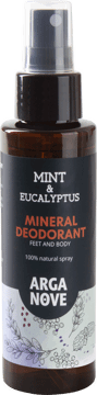 ARGANOVE,dezodorant mineralny do stóp mięta, eukaliptus,przód