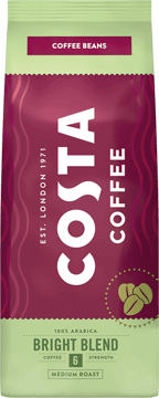 COSTA COFFEE,kawa z gatunku Arabika ziarnista, palona,przód