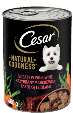 CESAR,karma pełnoporcjowa mokra dla dorosłych psów z wołowiną,przód