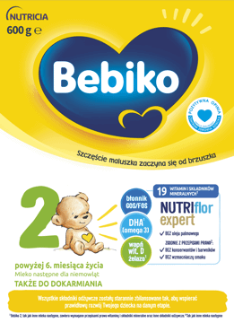 BEBIKO,mleko następne dla niemowląt, powyżej 6. m-ca życia, 2,przód