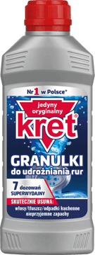 KRET,granulki do udrożniania rur w saszetce,przód
