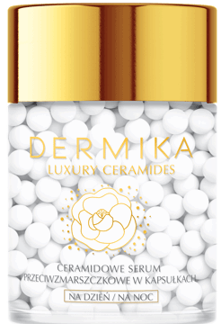 DERMIKA,serum do twarzy ceramidowe, przeciwzmarszczkowe, w kapsułkach, dzień/noc,kompozycja-1