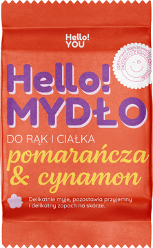HELLO!YOU,mydło do rąk i ciała pomarańcza & cynamon,przód