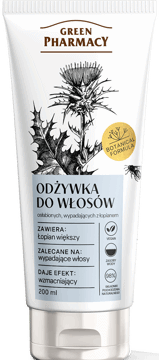 GREEN PHARMACY,odżywka do włosów osłabionych, wypadających, z łopianem,przód
