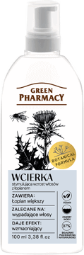 GREEN PHARMACY,wcierka stymulująca wzrost włosów, z łopianem,przód