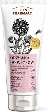 GREEN PHARMACY,odżywka do włosów przetłuszczających się, z nagietkiem,przód