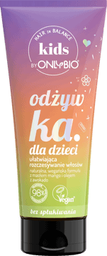 ONLYBIO,odżywka do włosów dla dzieci, ułatwiająca rozczesywanie,przód