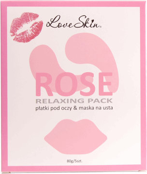 LOVE SKIN,płatki pod oczy i maska na usta, hydrożelowe,przód