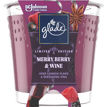 GLADE,świeca zapachowa Merry Berry & Wine,przód