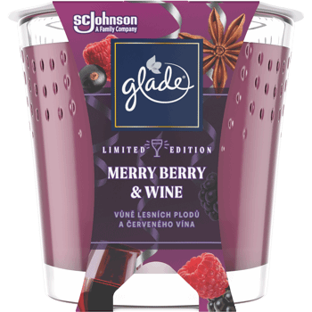 GLADE,świeca zapachowa Merry Berry & Wine,przód