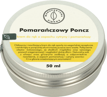 MANUFAKTURA PIĘKNA,krem do rąk o zapachu cytryny i pomarańczy,przód