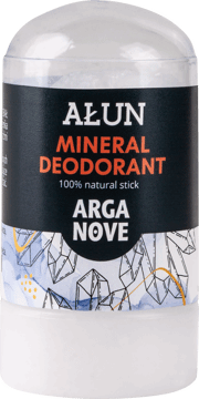 ARGANOVE,dezodorant w sztyfcie mineralny, ałunowy, naturalny, bezzapachowy,przód