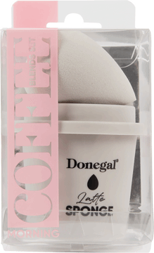 DONEGAL,gąbka do makijażu w podróżnym etui, Latte Sponge,przód