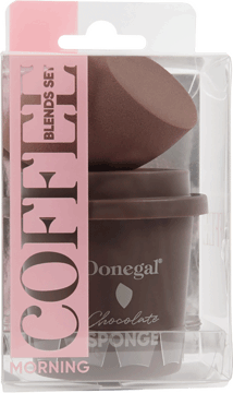 DONEGAL,gąbka do makijażu w podróżnym etui, Chocolate Sponge,przód