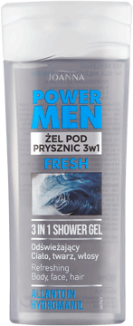 JOANNA NATURIA,szampon i żel pod prysznic dla mężczyzn 3w1, mini,przód