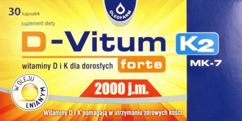 D-VITUM,witaminy D i K dla dorosłych 2000 j.m.,przód