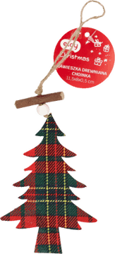 ELOY CHRISTMAS,zawieszka drewniana choinka 11,5 x 8x 0,5 cm,przód