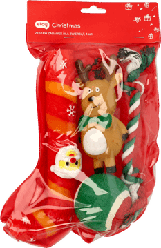 ELOY CHRISTMAS,zestaw zabawek dla zwierząt ,przód