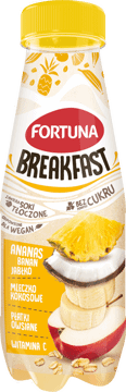 FORTUNA,jabłko, banan, ananas z płatkami owsianymi i mleczkiem kokosowym,przód