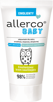ALLERCO,emolientowy krem nawilżający od 1. dnia życia, skóra wrażliwa, atopowa, alergiczna,przód