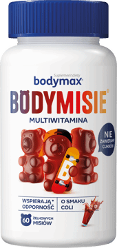 BODYMAX,suplement diety, żelki Bodymisie o smaku coli, multiwitamina,przód