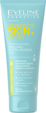 EVELINE COSMETICS,peeling-pasta-maska mikrozłuszczający, 3w1,przód