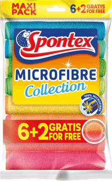 SPONTEX,ściereczka, Microfibre Collection 6+2 gratis,przód