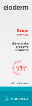ELODERM,krem aktywny, skóra sucha, atopowa i wrażliwa od 1. dnia życia,przód