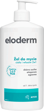 ELODERM,żel do mycia ciala i włosów 2w1, skóra atopowa,przód