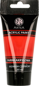 ASTRA,farba akrylowa kadmium czerwony,przód