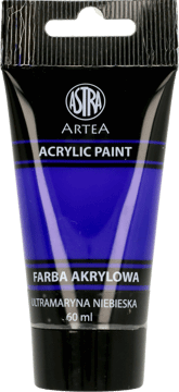ASTRA,farba akrylowa ultramaryna niebieska,przód
