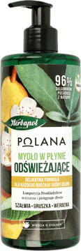 HERBAPOL POLANA,mydło w płynie odświeżające szałwia, gruszka, werbena,przód