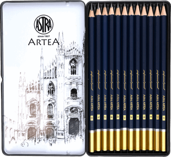 ASTRA,zestaw ołówków do szkicowania ,przód