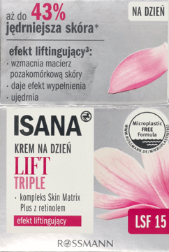ISANA,krem do twarzy liftingujący, na dzień,przód