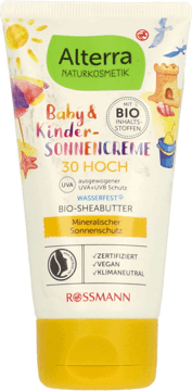 ALTERRA,balsam do opalania dla niemowląt i dzieci, SPF 30,przód