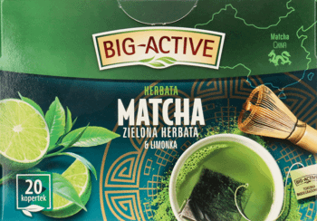 BIG-ACTIVE,herbata zielona Matcha&Limonka, 20 torebek,tył