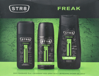 STR8,zestaw spray + dezodorant + żel pod prysznic,przód
