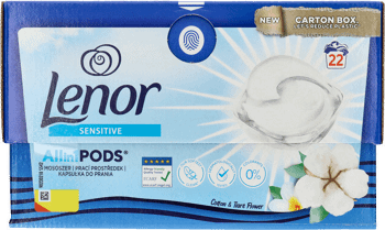 LENOR,kapsułki do prania Sensitive, Cotton & Tiaré Flower,przód