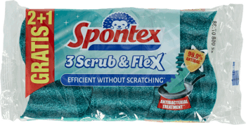 SPONTEX,zmywak, Scrub&Flex, 2+1 gratis ,przód
