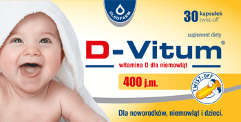 D-VITUM,witamina D dla niemowląt 400 j.m.,przód