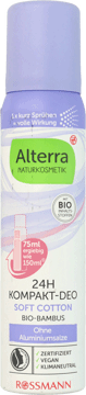 ALTERRA,dezodorant kompaktowy Soft Cotton,przód