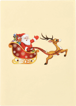 GRANDGIFT,kartka świąteczna 3D Święty Mikołaj,przód