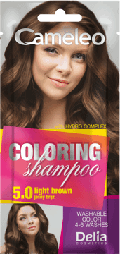 DELIA CAMELEO,szampon koloryzujący nr 5.0 Jasny Brąz,przód