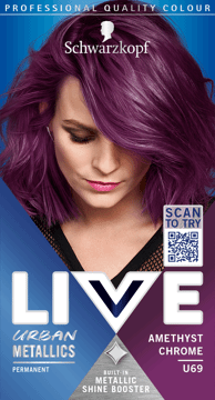SCHWARZKOPF LIVE,farba do włosów trwała, nr U69 Amethyst Chrome,przód