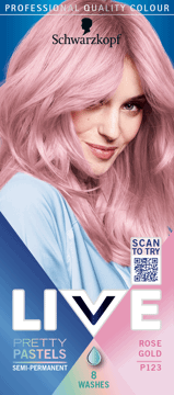 SCHWARZKOPF LIVE,farba do włosów zmywalna, nr P123 Rose Gold,przód