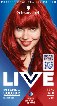 SCHWARZKOPF LIVE,farba do włosów trwała, nr 035 Real Red,przód