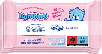 BAMBINO,chusteczki nawilżane dla niemowląt,przód
